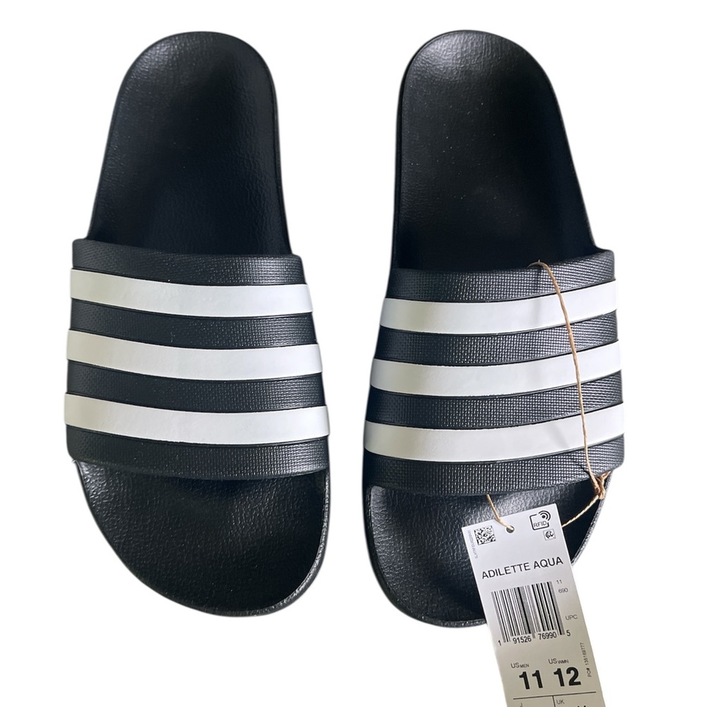 Adidas Black and White Slides